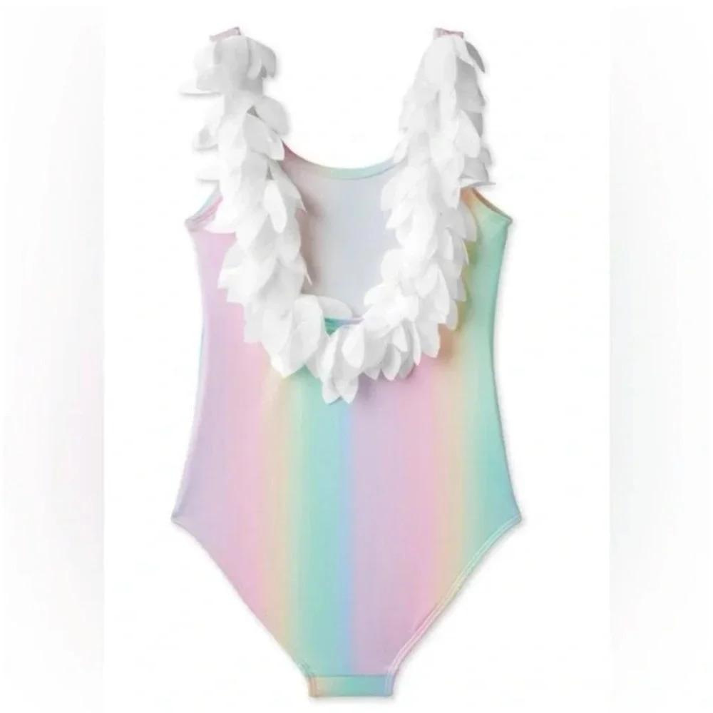STELLA COVE PETAL ONE PIECE SWIMSUIT IN UNICORN RAINBOW‎ GIRLS SIZE 14